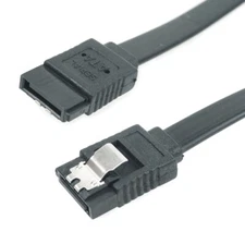 Black SATA 3.0 Cable III 6Gbps Locking Latch 50CM 7-Pin Compatible w/ HDD,SSD,CD