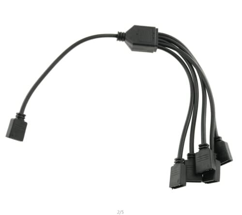3-Pin Addressable RGB Splitter Cable 1 to 5 ARGB 3Pin Extension Cable Adapter...