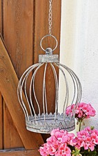 ❀ Krone z. Hängen Grau Blumenampel 27cm Windlicht Metall Handarbeit Übertopf GWO