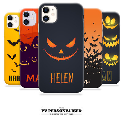 Halloween Personalisierte Handy Hülle Name Silikon Cover für iPhone 12 13 14 11 15