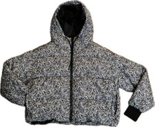 Monki Amber Short Padded Puff Quilted Jacket Coat Hooded Women's Size Medium Euc