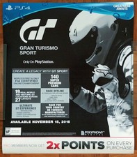 2016 Gran Turismo Sport Gamestop Promo Poster PlayStation 4 PS4 24"x28"
