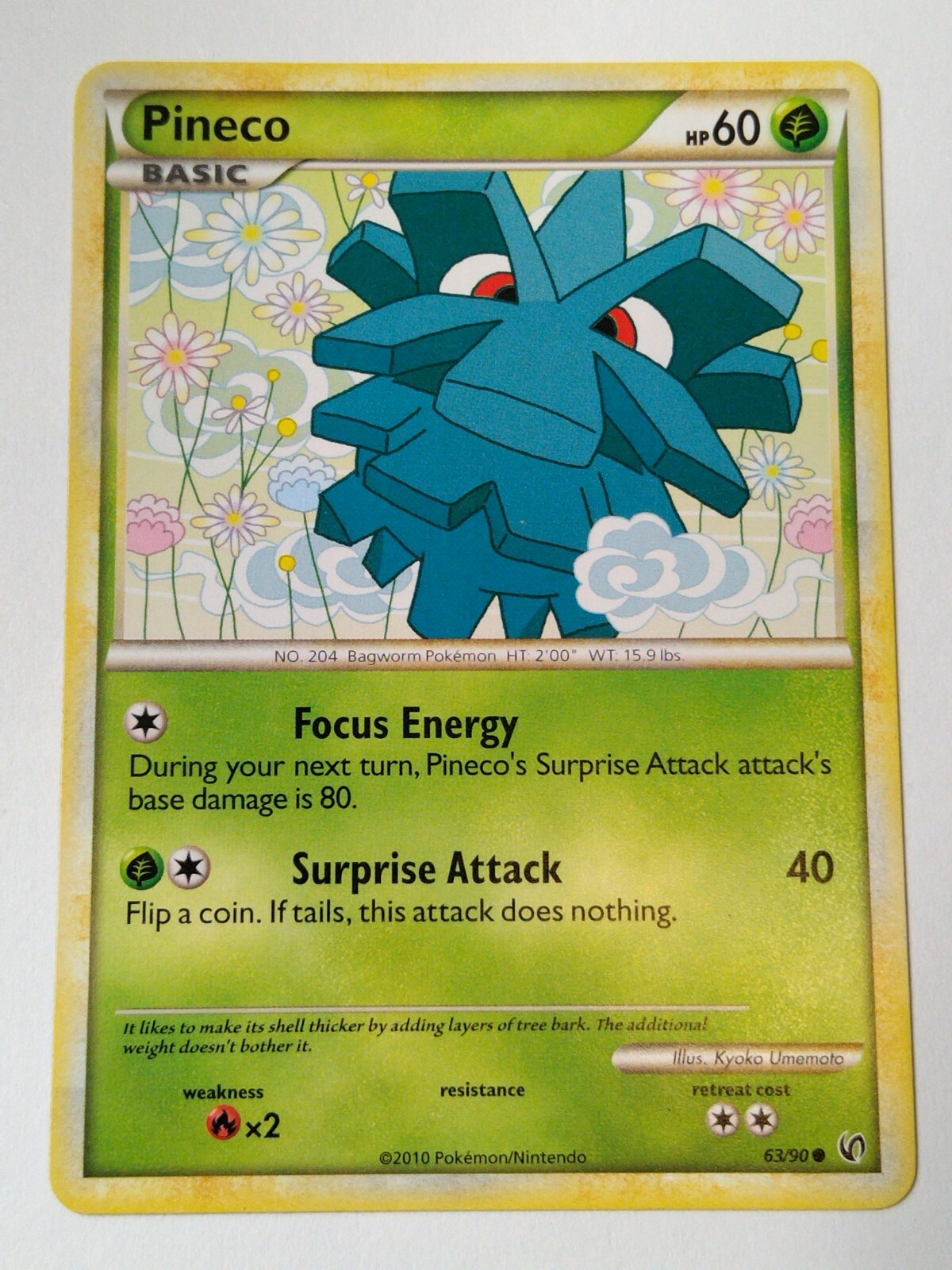 Pokémon TCG Pineco HS-Undaunted 63/90 Regular Common