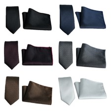 Men 6CM Skinny Jacquard Necktie Pocket Square Handkerchief Hanky Wedding Set