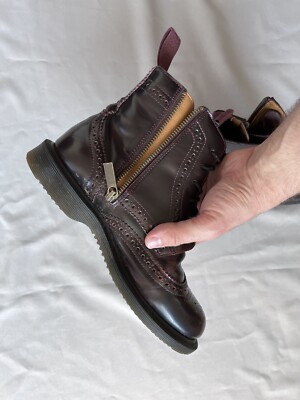 Dr. Martens Delphine 8-Eye Brogue Boot Cherry Red sz 37 | eBay