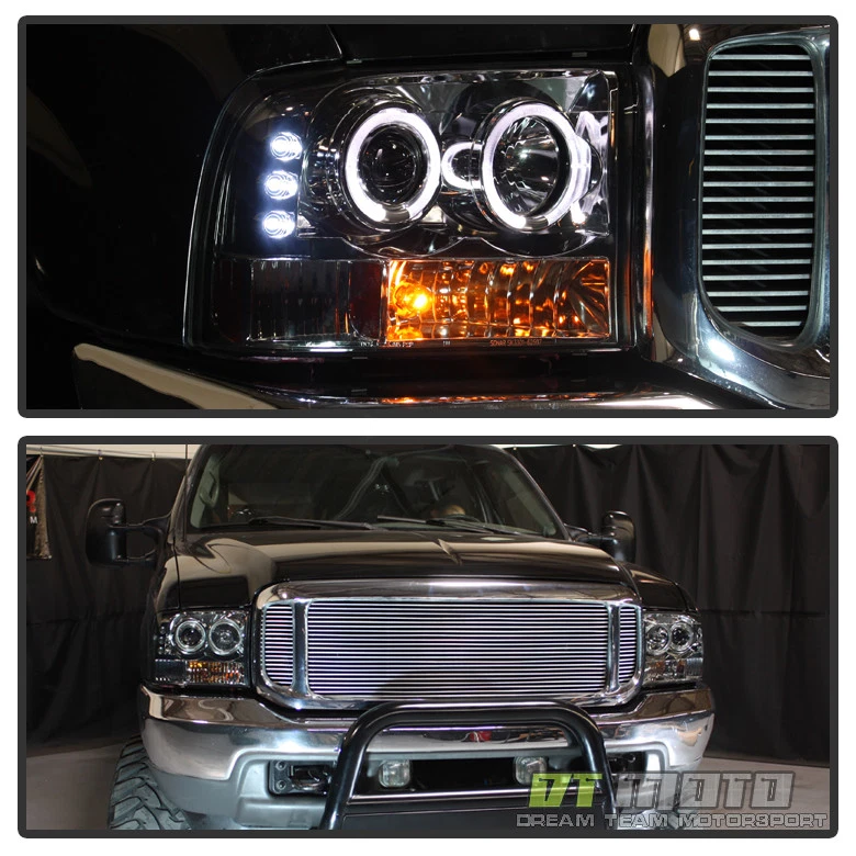 Faros proyectores LED halo SuperDuty para Ford F250 F350 F450 1999-2004 Foto 4 de 4