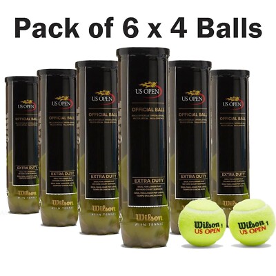 Wilson US Open Official Court Tennisball 6 Röhren Extra Duty Premium 24er Pack 