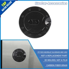 Carbon Fiber Gas Cap Door Fuel Tank Cover For Chevy Silverado GMC Sierra 2007-13