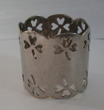 Antique German Silver Plated Pierced Shamrock Napkin Ring (SP16)