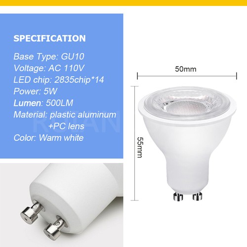 Ruiandsion GU10 LED Bulb Refrigerator Light Chandelier Light 110V Warm White - Picture 2 of 8