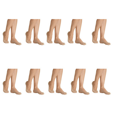 x10 Sheer Relief Soft Cushion Footlet Low Cut No Show Women Socks Skin H33108