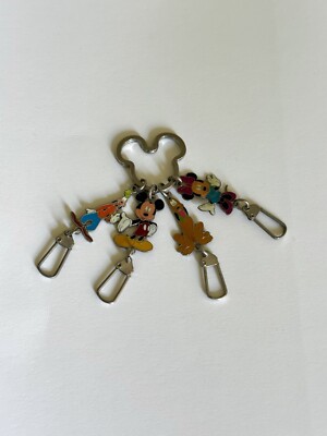 Vintage Disney Keychain Keyring - Mickey Goofy Minnie Pluto
