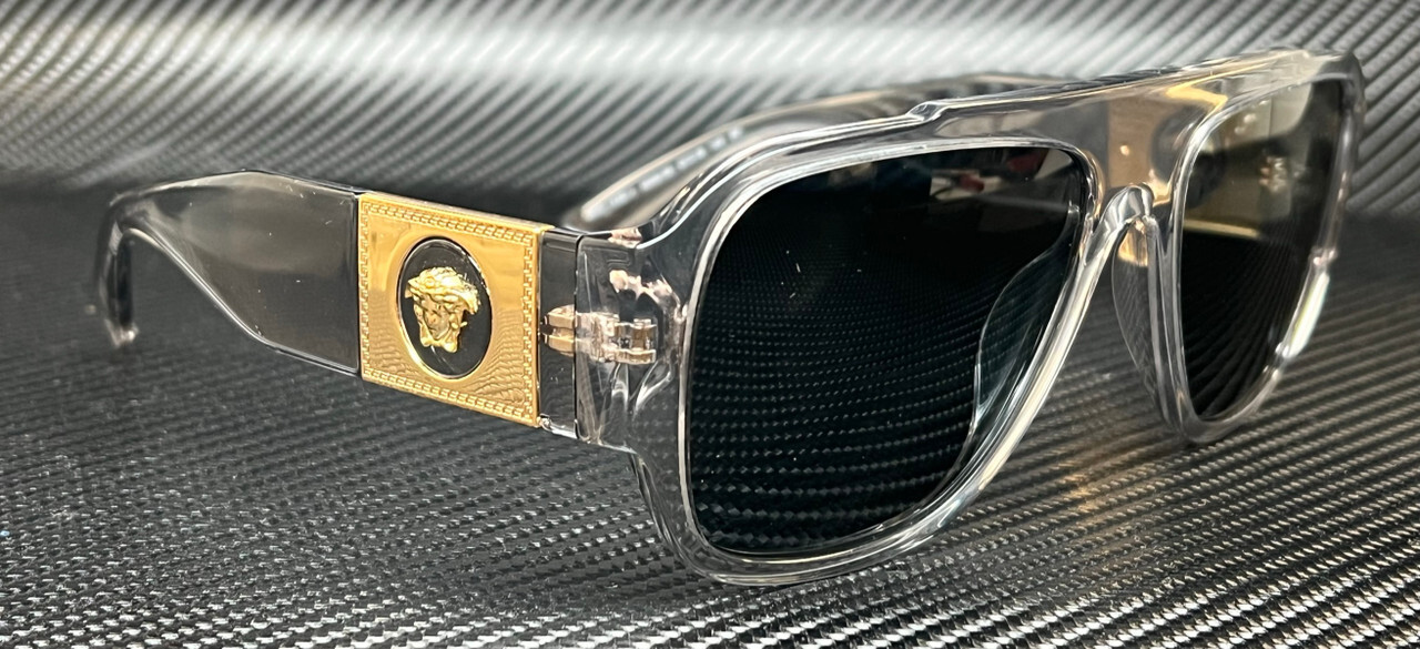 VERSACE VE4436U 530580 Transparent Grey Men's 57 mm Sunglasses eBay