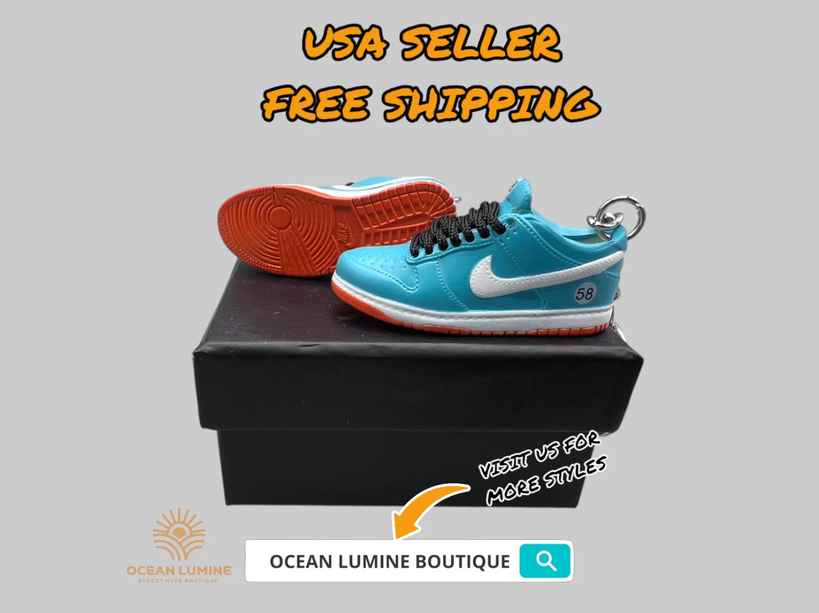 SB Dunk Low Mini Porte clés Baskets 3D, Baskets Basketball Boîte de Collection Options