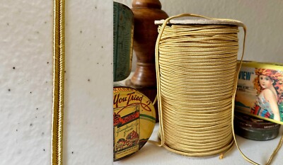 Vintage French Cording 5 Yards Gold Braiding 3/16''  Couture / Appliqué FINEST !~