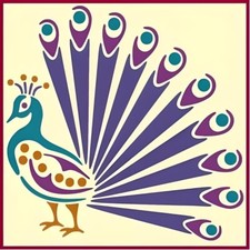 PEACOCK 1 STENCIL - BIRD Woodland Wildlife African Wild - The Artful Stencil