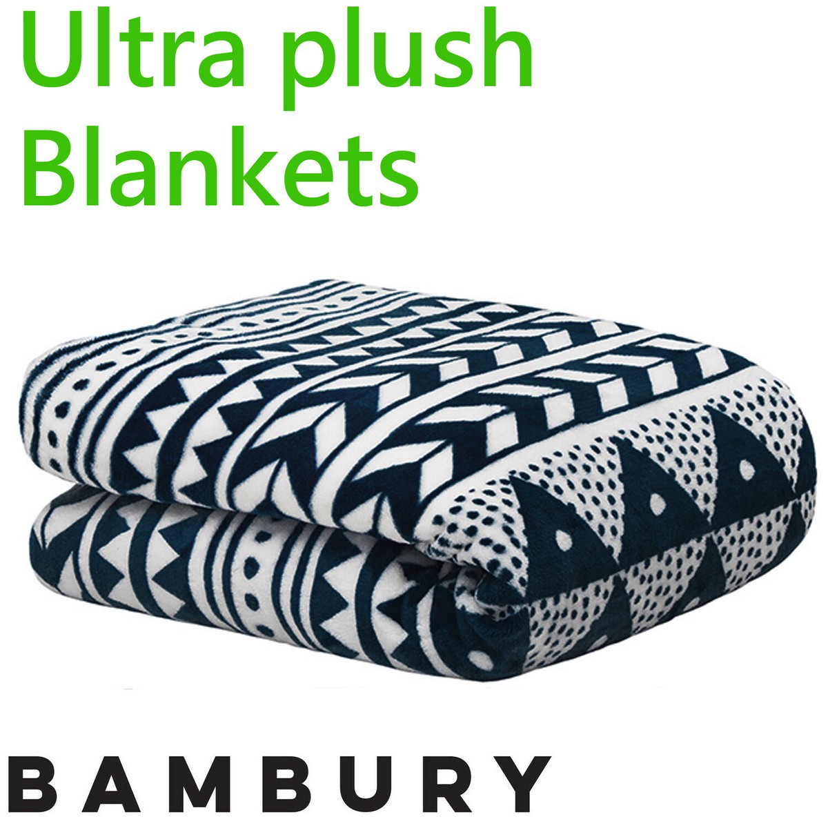 Nolita Slate Ultraplush Plush Blanket by Bambury Geometric Design