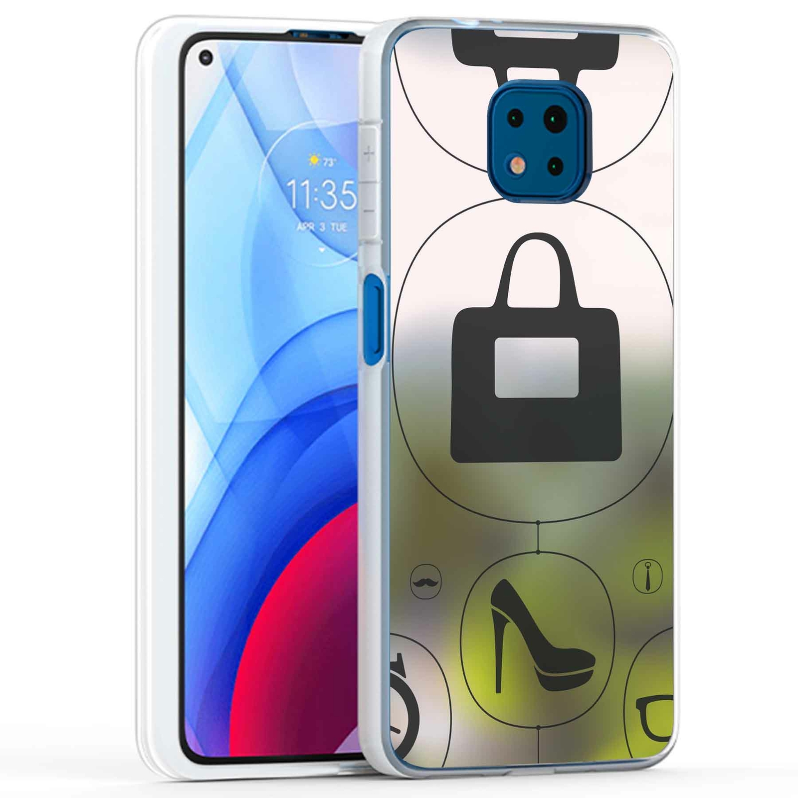 Phone Case Cover for Motorola Moto G Power 2021,Shopping Yellow Print, USA