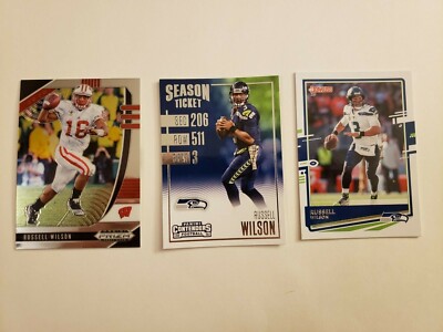 Russell Wilson (3) Football Card Lot Contenders Donruss Prizm