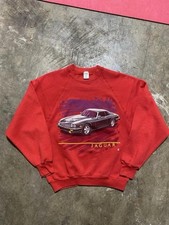 Vintage 80s Jaguar Car Promo Sweatshirt Red Size Medium