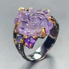 Handmade ring Natural Amethyst Ring 925 Sterling Silver Size 8 /R451788