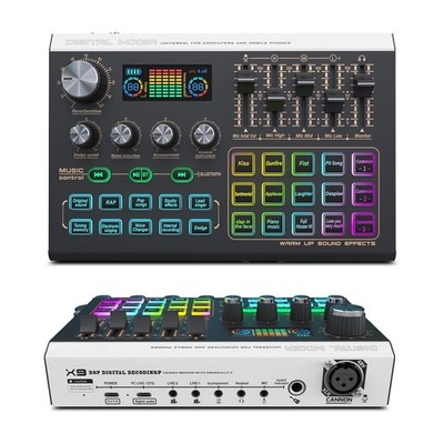 X9 Audio Interface Mixer with 4 Voice Changer Rechargable Podcast RGB, XLR Mi...