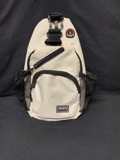 Convertible Crossbody Sling Bag Beige w/printed straps casual sports travel