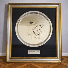 Salvador Dalí - ""Discobolo"" piatto argento - serigrafia - edizione n.