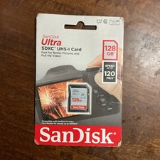 SanDisk 128GB Ultra SDXC UHS-I Memory Card - 120MB/s, C10, Full HD Video SD Card