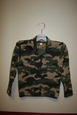 Old Navy Boys Camo Micro Fleece Size 8 Stretch 1/4 Zip Snaps LNC