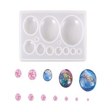 Craftdady 10 Cavities Cabochon Gems Silicone Mold Clear White, 3-38x2-28mm