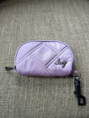 Lug Stash Zip Pouch In Bloom Wallet Change Purse Quilted Floral RFID Protected