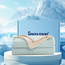 SNOWMAN Cooling Comforter Queen Size Double-Sided, Soft Cooling Blanket for H...