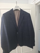 Moss Navy Check 3 Piece Suit – 50R Jacket / 40R Trousers – Suit – Tailored Fit