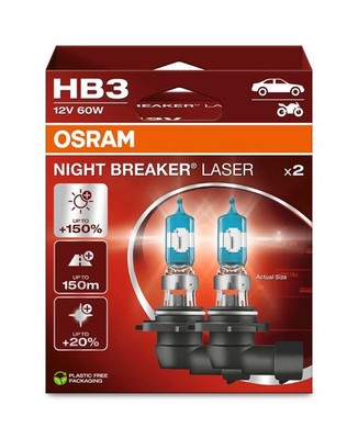 2 Glühlampen HB3 12V 60W P20d OSRAM NIGHT BREAKER  LASER passend für PKW