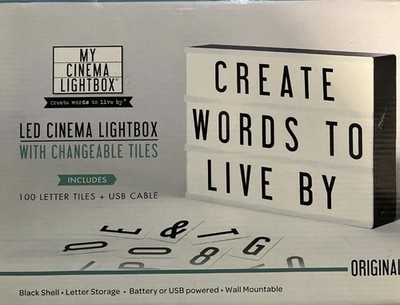My Cinema Lightbox -Cinema Light Box, 8.5''x 12'' Light Box with Letters & Symbols