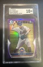 2023 Bowman Jesus Baez Purple Refractor #/250 SGC 10 Gem Mint Mets
