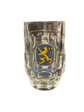 Vintage Lowenbrau-Clear Beer Stein Mug Thumbprint Design .4L Or 12 Ounces German