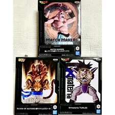 3 Dragon Ball figures (Majin Buu, Thales, Super Saiyan 4 Gogeta)