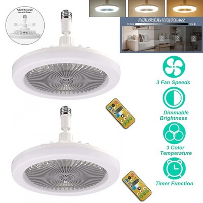 Socket Ceiling Fan Cool Light E27 Base, Ceiling Fans with Light & Remote Control