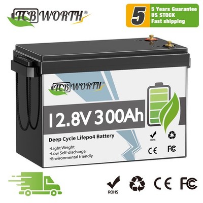 12V 300Ah LiFePO4 Lithium Batterie Solar Wohnmobil Boot Akku BMS 20000+ Zyklen