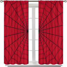Yearn Jear Spider Web Kids Curtainsred Hero Super Hero Window Curtains For Boys