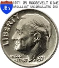1971 (P) Roosevelt Dime 10c - BRILLIANT UNCIRCULATED (BU)