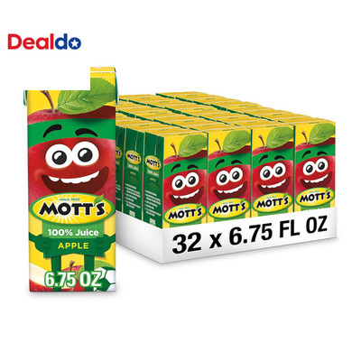 100% Original Apple Juice, 6.75 Fl Oz Boxes, 32 Count (4 Packs of 8), 2 Servings