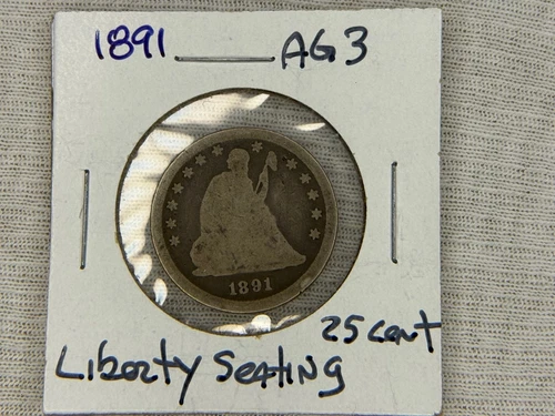 1896 US Mint Liberty Barber Quarter Dollar 90% Silver Troy ounce .1808 ASW