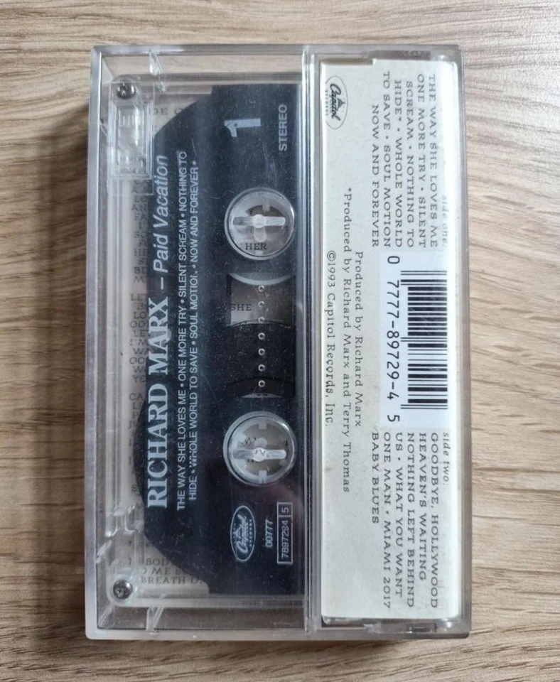Richard Marx : Paid Vacation ( Cassette Tape ) - Image 2 of 4