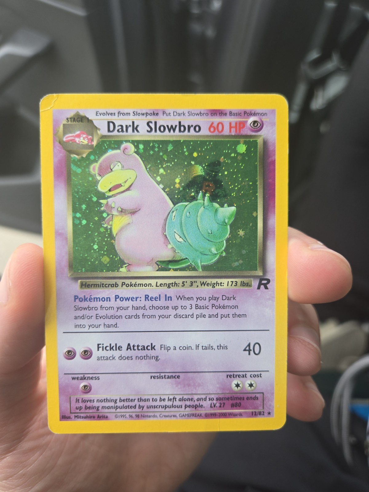 Pokémon Dark Slowbro TCG Holo Rare Card 12/82
