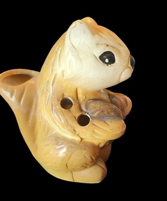 Vintage Ceramic Squirrel Flower Frog For Fall Floral Arrangements Adorable  Deco