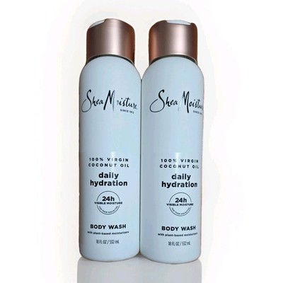 2 Of SHEA MOISTURE Daily Hydration Body Wash, 100% coconut oil , 18oz