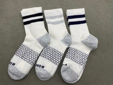 Brand New Bombas Women Size S 4-7 Honeycomb Calf Sock 3 pairs White Gray